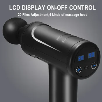 7200R/MIN priklop LCD-Zaslon Masaža Telesa Pištolo Vadbo Mišic Električno Pištolo glavo Massager za Telo Vibrator Hujšanje, Oblikovanje