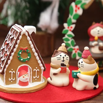 8 vrste kawaii srčkan cartoon živali mačka veverica pingvin torto Santa Claus novo leto številke miniaturne figurice Božična darila