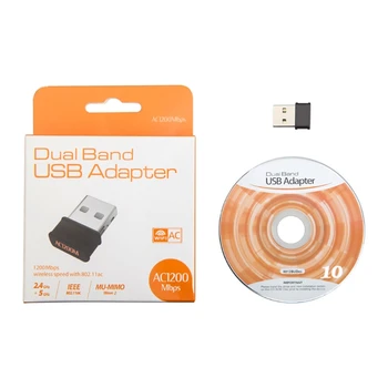 802.11 ac 1200Mbps Dual Band 2,4 G 5G Brezžični Nano USB wifi Adapter Za namizje