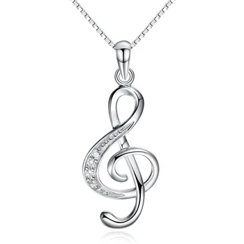 925 sterling silver fashion glasbeno noto sijoče kristalno ženske'pendant ogrlica nakit kratek polje verige ženske ženska ne zbledi