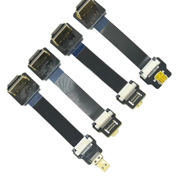 A2-D FPV Navzgor pod Kotom 90 Stopnjo HDMI Tip A Moški priključek Mikro HDMI (tipa D Komolec HDTV FPC Flat Kabel za Multicopter Fotografiranje iz Zraka