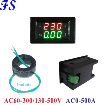 AC 130-500V 0-500A s CT LED Digitalni Voltmeter Ampermeter AC 60-300V Napetost Tekoči Meter Voltammeter Volt Amp Tester Detektor