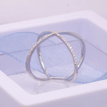 AEAW 18k belim Zlatom DF Krog Cut Engagement&Poročni prstan Moissanite Lab Zrasla Diamond Band Obroč za Ženske