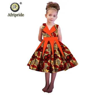 Afriška Oblačila za Otroke, Otroci Afriške Punca Obleke Vosek Dashiki Ankara Otroci Tiskanja Mini Obleko Srajco, Obleko AFRIPRIDE S1940016