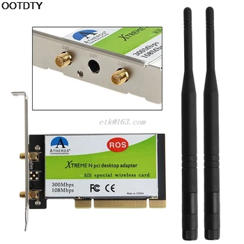 AR9223 PCI 300M 802.11 b/g/n Wireless Kartico WiFi Adapter za Namizni Prenosni računalnik 6DB Antena