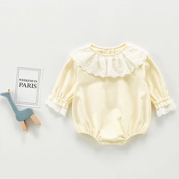 Baby Dekleta Bodysuits Korejskem Slogu Čipke Baby One Piece Twin Obleko 2020 Jeseni Otroška Oblačila Z Dolgimi Rokavi Malčke Baby Bodysuits