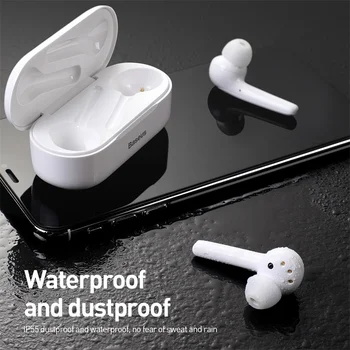 Baseus W07 Bluetooth Slušalke TWS Brezžične Bluetooth Slušalke 3D Stereo Šport Brezžične Slušalke z Dvojno zmanjšanje Hrupa Mic