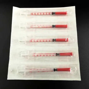 Brezplačna dostava 100 kozarcev/200pcs 1ml za Enkratno uporabo Plastičnih Tekoče Razpršilnik Injekcijske Igle, za vbrizgavanje insulina brizgo