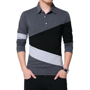 BROWON Jeseni Mode Plus Velikost 5XL Mens Majica s kratkimi rokavi z Ovratnikom Barvni Mozaik t-majica z Dolgimi Rokavi Tshirt Moški Oblačila 2020
