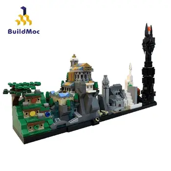 BuildMoc Mesto Stavb, Nazaj v Prihodnost Gradu Simpsons Hiša MOC Film Skyline Arhitektura Stavbe, Bloki, Opeke Mesto Igrače