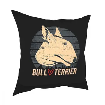 Bull Terier Pes Srce Ljubezni Kvadratnih Vzglavnik Poliester Blazine za Kavč Super Pillowcover Doma Dekor