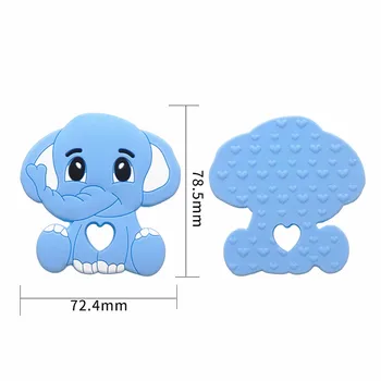 Chenkai 10PCS Silikonski Slon Začetnih Baby Prenosni Tuš Žvečilni Obesek Živilske kakovosti zdravstvene Nege Senzorično Ogrlica Accessorie