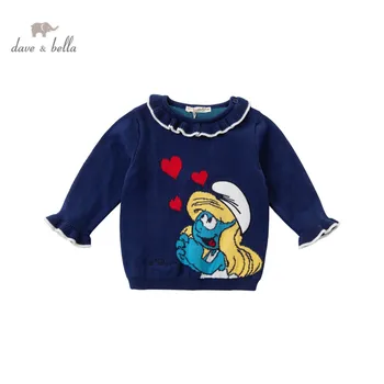 DBM17468 dave bella pozimi baby dekleta Božič risanka pleteni pulover otroci moda malčka boutique vrhovi