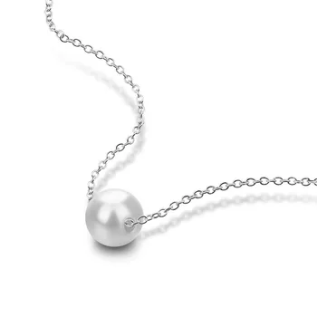 Debelo 925 sterling srebrni nakit. Korejski moda preprost in nežen ženske pearl obesek trdna srce srebrna ogrlica