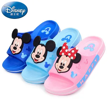 Disney Mickey Mouse Copati za Otroke, Novo Poletje Fant Dekle Plaži Čevlji Baby Toddler Mehko Notranji Kopalnica Copate Flip Flops
