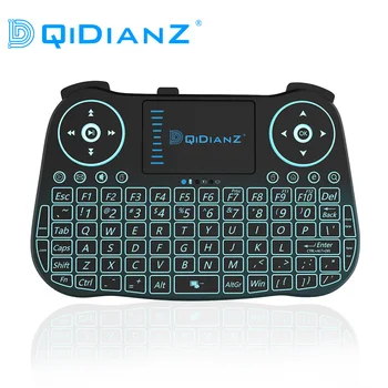 DQiDianZ 2.4 G Osvetljen Touchpad Mini Brezžična igra Tipkovnica za Android Smart TV Box PC-Črna,vgrajena Litijeva Baterija