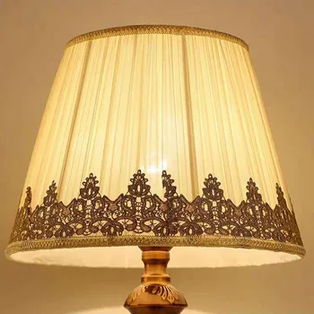 E27 Art Deco odtenki svetilka za namizne svetilke, tkanine krog lampshade sodoben slog svetilka pokrov za luč