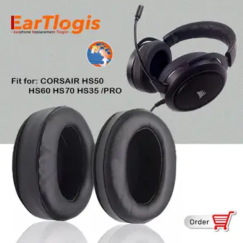 EarTlogis Zamenjava Blazinic za CORSAIR HS50 HS60 HS70 HS35 PRO Slušalke Deli Earmuff Kritje Blazine Skodelice blazino