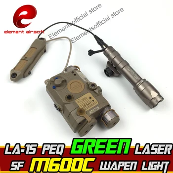 Element Airsoft surefir M600C Orožje Scout svetlobe IR PEQ 15 Zeleno Lasersko Orožje Pištolo Lučka Dvojni Nadzor Stikalo za Taktično Svetilko