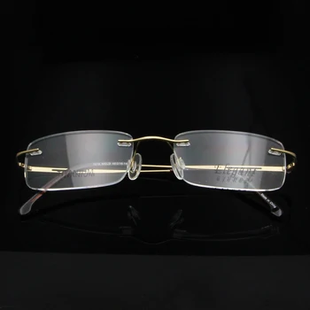 ESNBIE Super Lahka Rimless Stekla Moških Optični Slim Očala Okvir iz Titana Ženske Recept Očala