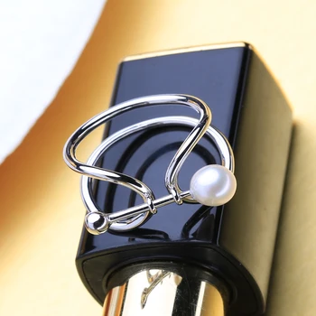 FENASY Biser Nakit Mikrofon Design, Okrogle Pearl obroči Naravnih Sladkovodnih Biserov 925 sterling Silver obroči za ženske