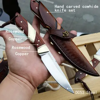 FORESAIL-DC53 jekla lovski nož integrirano jekla, ravne nož za ribe nož prostem preživetje divji ribolov oster EOS orodje nož