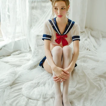 Francoski Lolita Anime Cosplay Obleko Japonski Kawaii Seksi Perilo Šolarka Enotno Srčkan Mornar Obleko Kostume Devica Cosplay