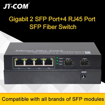 Gigabit Network SFP Vlaken Stikalo 1000Mbps SFP Media Converter 2 SFP Vlaken Vrata in 4 RJ45 Vrata 2G2/4E Optični Ethernet Stikalo