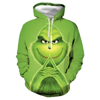 Grinch Film 3D Tiskanih Sweatshirts Moda Smešno Puloverji Vrhovi 2020 Harajuku Moške Ljubitelje Hoodies Anime Kul Hoodie Ulične