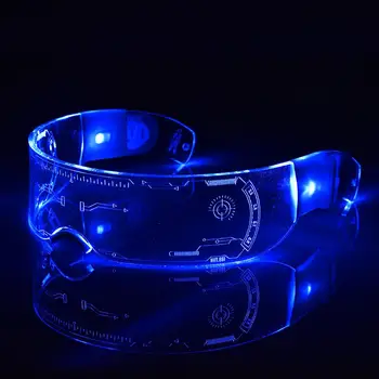 Halloween LED kul svetlobna očala Futuristično Elektronski Ščitnik Očala sveti Očala Prop za noč Čarovnic Festival Uspešnosti