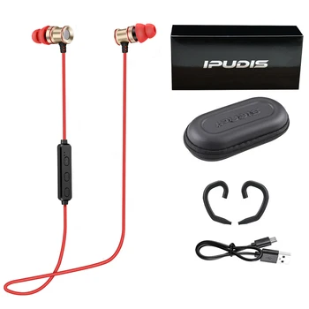 IPUDIS Magnet Bluetooth Slušalke Šport Brezžične Slušalke Kovinski Stereo Slušalke Handfree Z Mikrofonom