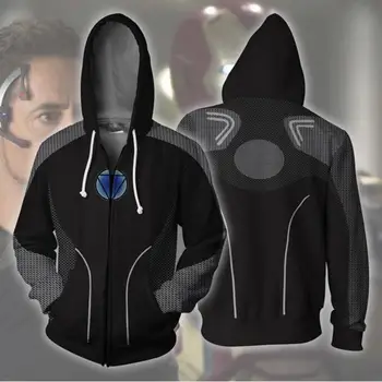 Iron man Cosplay kostum tony stark Hooded Majica jakno