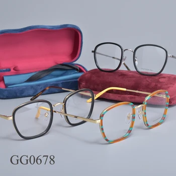 Italijanske Luksuzne blagovne Znamke optičnih očal okvir GG0678 Ploščo visoke kakovosti Kvadratnih Predpisovanje Očal okvir za ženske, moške
