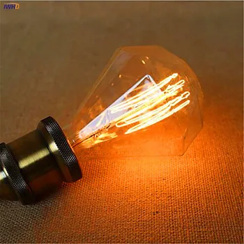 IWHD Diamond Ampul Edison Žarnica Žarnica E27 40W Industrijske Dekor Lampada Retro Lučka ST64 T30 Lampara Letnik Lučka Bombillas