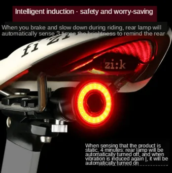 Izposoja Inteligentni Zavore Rep Lučka Indukcijske Gorskih USB Polnjenje Cestno Vozilo Jahanje Luč Nepremočljiva Noč Kolesarske Luči