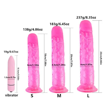 Jelly Vibrator Big Dick Bullet Vibrator Realističen Dildo Sesalni Sex igrače za Ženske, Lezbijke, igrače za Odrasle Dildo Ženske Sex shop