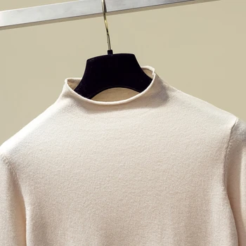 Jeseni, pozimi 2020 novo pol Turtleneck pulover za ženske slim Vrhovi Dolg rokav Pleteni Pulover puloverji