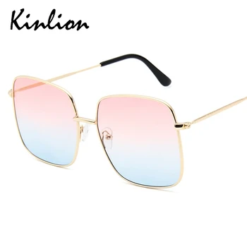 Kinlion Kvadratnih Kovinskih Luksuzne blagovne Znamke sončna Očala za Ženske Letnik Velik Okvir Sonce Glases za Ženske Gafas Oculos Feminino De Sol 2020