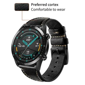 Ktab usnje watch trak 22 mm za Huawei Watch GT2 46mm Samsung Galaxy Watch 46mm/ Usnje huawei watch gt 2 zamenjava razreda