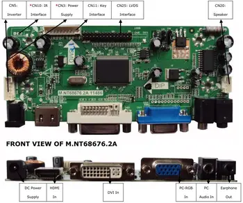 Latumab Nov LCD LED Krmilnik Odbor Driver kit za NT156WHM-N50 HDMI + DVI + VGA M. NT68676 Brezplačna dostava