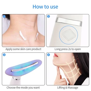 LED Foton Terapija Vratu Nego Odstrani Dvojno Brado Vratu Naprave Lifting Obraza Massager Vibracije Kože Privijte Proti Gubam Stroj