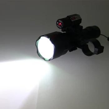 LED Taktično Lov Svetilka Rdeča Zelena Bela Puško, Pištolo Light+Laser Piko Pogled Področje+Pritisnite Daljinsko Stikalo+20 mm Železniškega Sod Gori