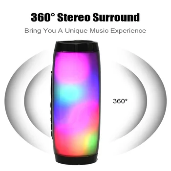 LED Zunanji Brezžični Bluetooth Zvočnik 3D Stereo Prenosni Mini Stolpec Predvajalnik Glasbe Center Subwoofer SoundBar z Mic FM TF USB