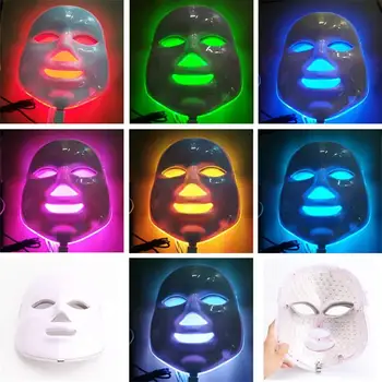 Lepota Foton LED Obrazno Masko Terapija 7 barv Svetlobe za Nego Kože, Pomlajevanje Gubam Akne Odstranitev Obraz Beauty Spa