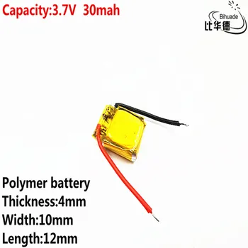 Liter energijo baterije Dobro Qulity 3,7 v litij-polimer baterija 30mah 401012 je primerna za I7 bluetooth slušalke MP3, MP4