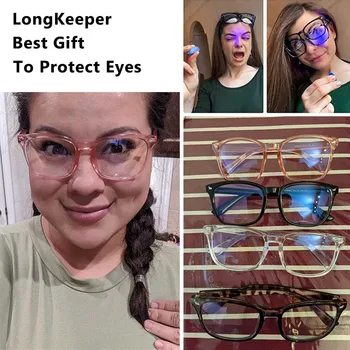 LongKeeper Modra Svetloba Blokiranje Računalnika Očala Z Zadrgo Primeru Črno PC Objektiv Igralna Očala Unisex (Moški/Ženske) UV400 5010