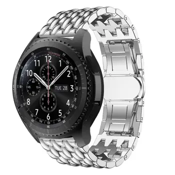 Luksuzni iz Nerjavečega Jekla watchband Za Samsung Prestavi S3 Frontier/Classic 22 MM Zamenjava smartWatch trak za Huawei GT1 GT2 46MM