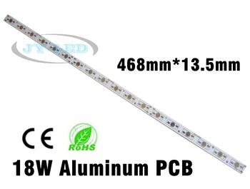 Lučka LED Ploščo Pravokotnik PCB Board, 468mm*13.5 mm*1.6 mm LED Aluminijasto Osnovno ploščo lahko spajkanje 18pcs Led
