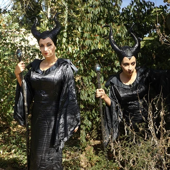 Maleficent Cosplay Kostum Obleko, Krilo Headdress Gospodarica Zlo Kostume, Maske bo Ustrezala Angelina Jolie Halloween Oblačila