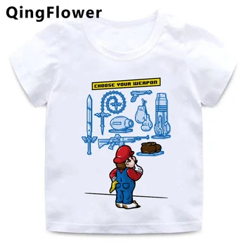 Mario Bros Mario t shirt majica s kratkimi rokavi tshirt camisas fantje dekleta poletje lep živali tiskanja camisas